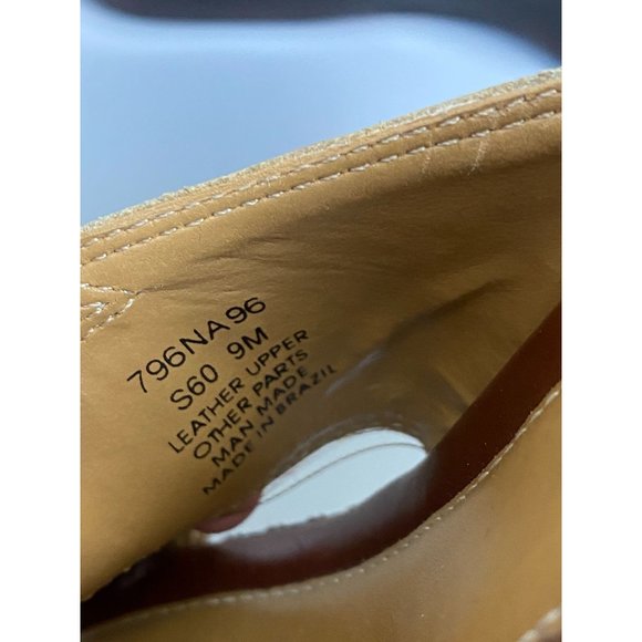 Naturalizer Wedge Leather sandals Womens size 9 Brown Slip On slide Career - Picture 3 of 12